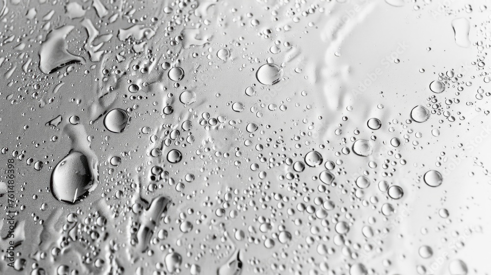 Poster close up of water droplets on a window. perfect for weather or nature concepts