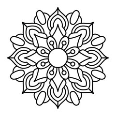 simple and easy mandala design for coloring book, creative mandala art for wall art