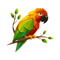 flat_logo_of_Vector_parrot_design_illustration