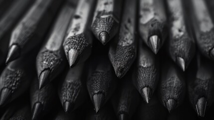 Fototapeta premium Detailed view of a group of pencils. Ideal for educational concepts