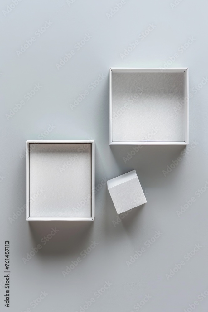 Poster two white boxes placed together, versatile for various concepts