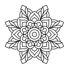 easy mandala design for coloring book, Oriental mandala design, Book Page