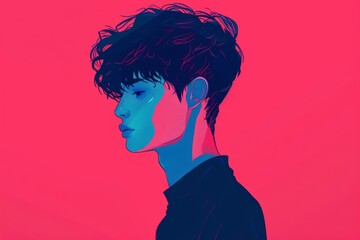 ポップカルチャー風の東京の男の子（ストリートファッション・デジタルアート・原宿・渋谷）