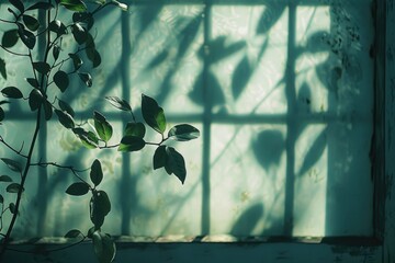 A plant sitting in front of a window, suitable for home decor