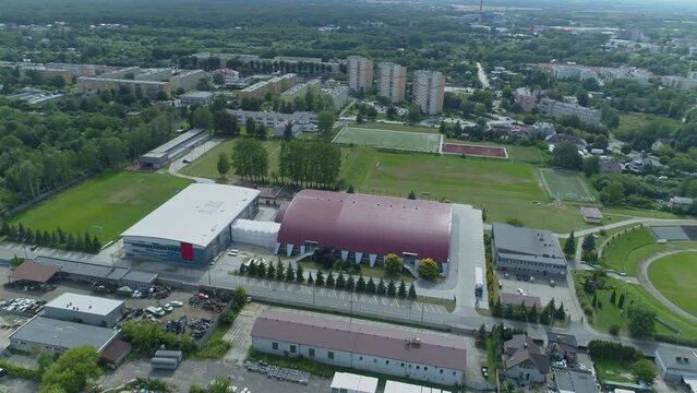 Beautiful Panorama Sports Hall Zgierz Aerial View Poland