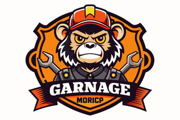 grease and monkey logo illustration