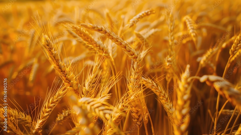 Poster a detailed view of a wheat field. perfect for agricultural concepts