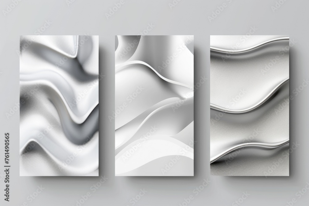 Poster Three banners with a modern wavy design, perfect for website headers or social media posts