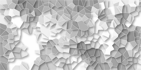 Abstract colorful gray, beige mosaic pattern. Pebble seamless pattern vector illustration Quartz light gray and light Broken Stained Glass Background with black outlines 3d Voronoi diagram - obrazy, fototapety, plakaty