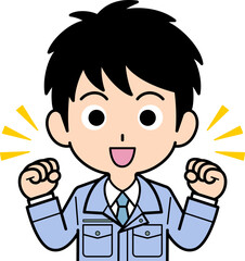 Obraz premium ガッツポーズする営業マン