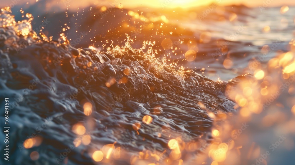 Poster close up of a wave in the ocean. perfect for nature backgrounds