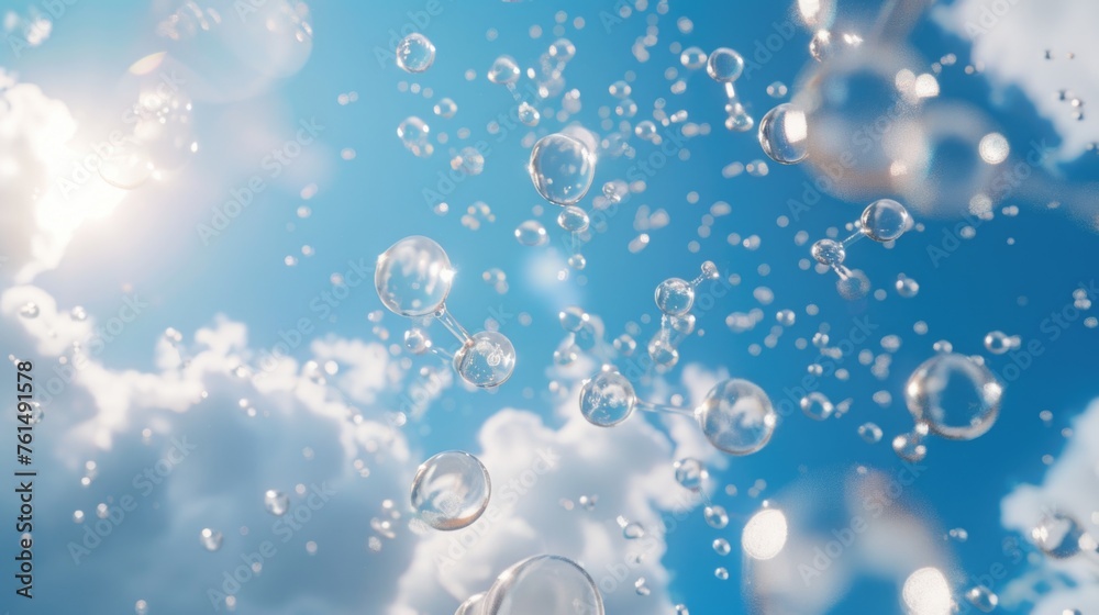 Aufkleber a bunch of bubbles floating in the air. suitable for various creative projects