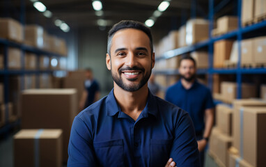 Obraz premium man in warehouse