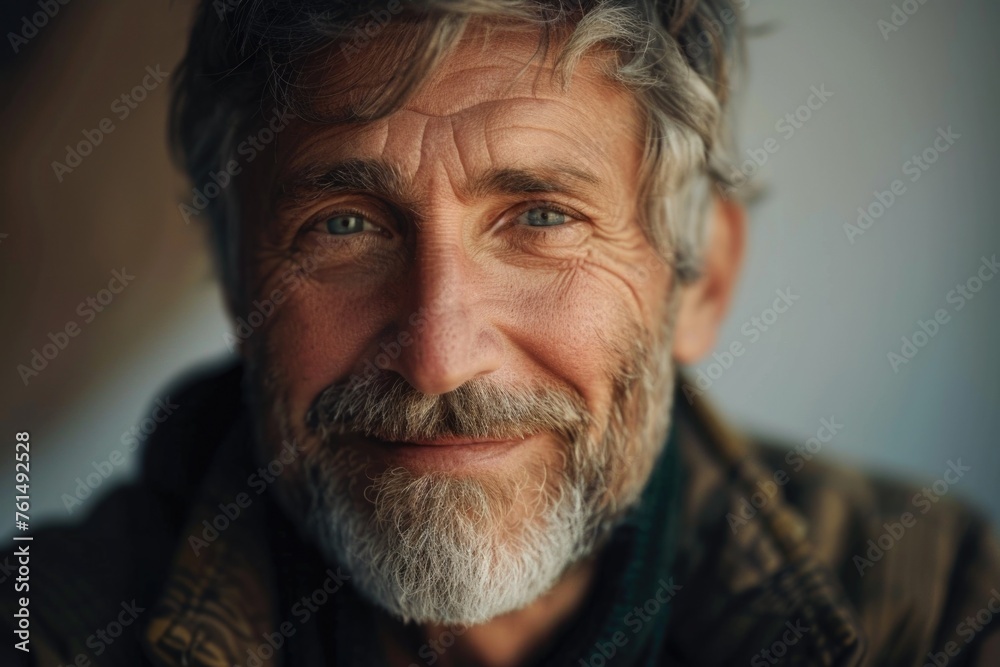 Aufkleber close up of a person with a beard, suitable for various projects