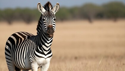 A Zebra With Its Head Held High Exuding Confidenc