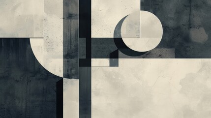 Abstract Geometric Shapes on Monochrome Textured Background.
