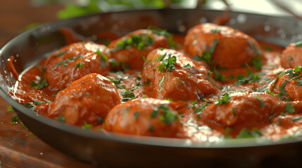 Homemade italian meatballs in tomato sauce