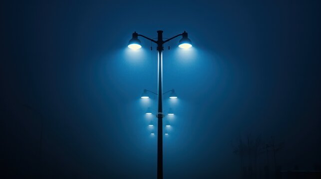 The glow of street lights at night setting a romantic mood, invoking memories and nostalgia, with ample space for text.