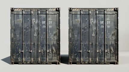 Two metal containers placed together. Suitable for industrial concepts
