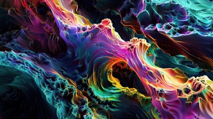 Obraz premium Vibrant abstract background adorned with quantum fractals. 