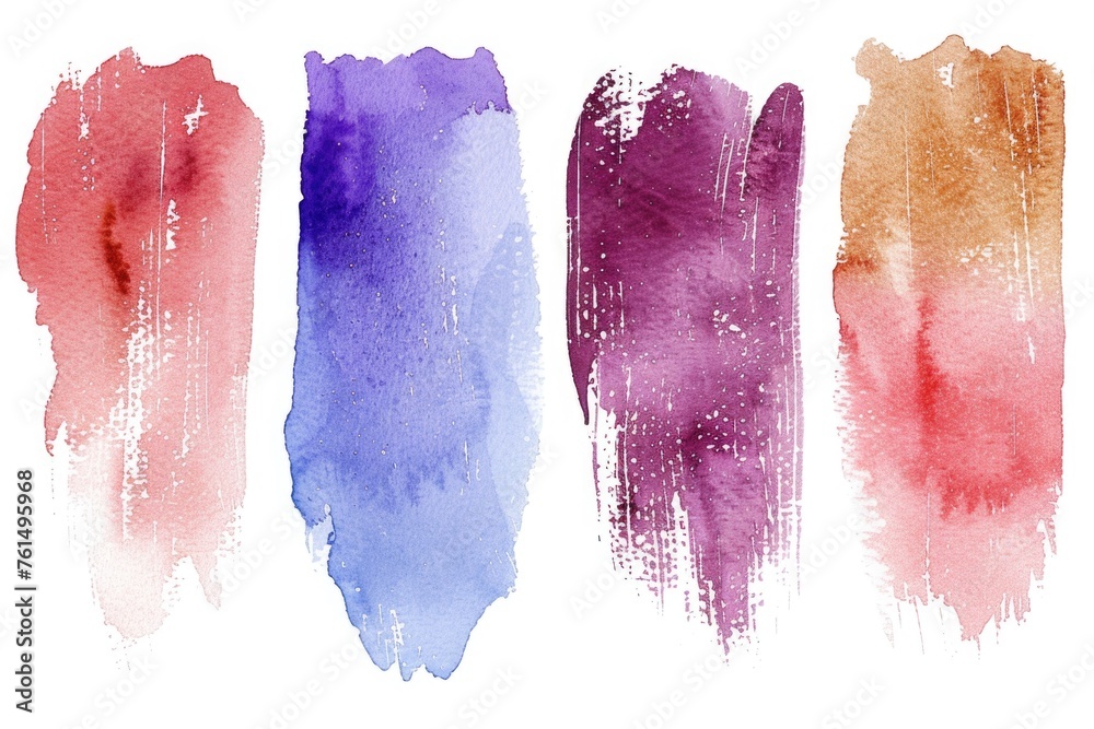 Aufkleber four different colored watercolor stains for design projects. great for artistic backgrounds