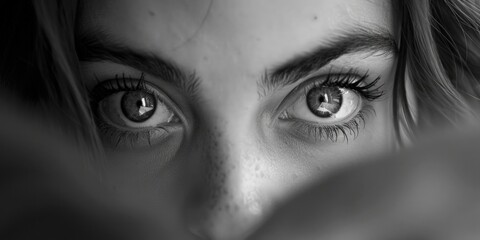 Detailed close up of a woman's eyes. Suitable for various projects