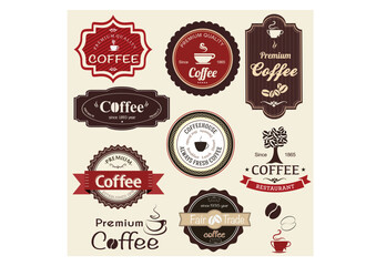 Coffee Labels, Coffee shop, Coffee, Coffee Sign, Coffee emblem, Coffee Label, Coffee Stamp, Coffee Logo, Coffee sign, Coffee badge set, Emblem set