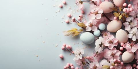 Easter eggs with a pattern. Easter holiday. Generative AI