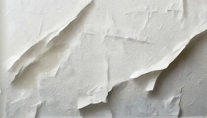 Illustration of white poster paper texture wet and stuck to the wall
 - obrazy, fototapety, plakaty