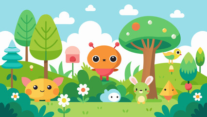 Naklejka premium cute cartoon vector illustrations