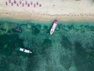 Boat view with clear water on the beach