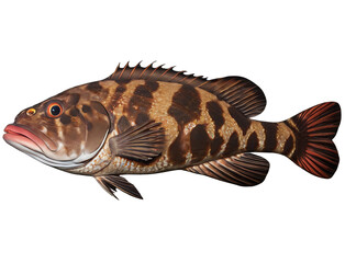 tiger grouper tropical fish isolated