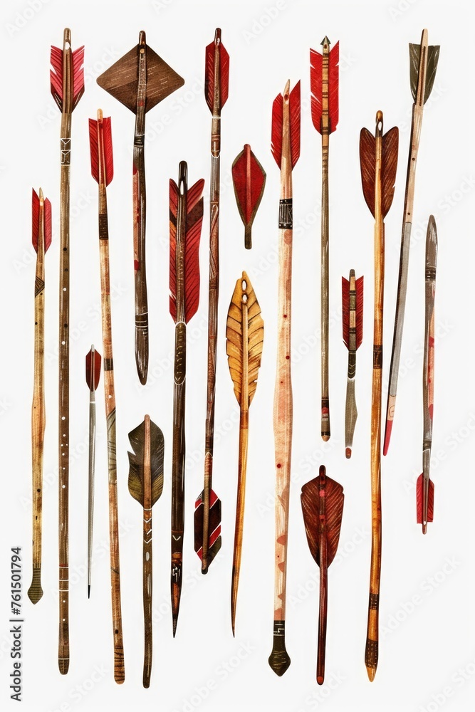 Poster Various types of arrows on a plain white backdrop. Suitable for presentations and infographics