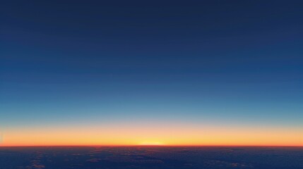 Fototapeta premium Airplane wing with sun setting in the background. Perfect for travel or aviation themes