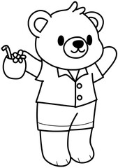 Teddy bear with coconut water 