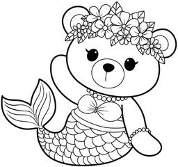 Teddy bear with mermaid costume 