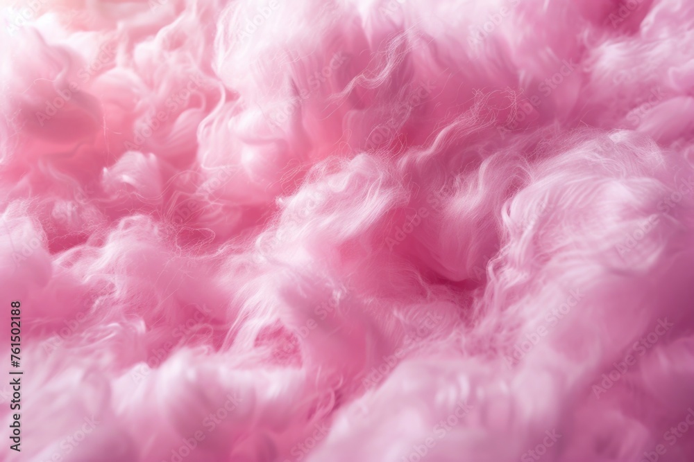 Poster A close up view of a pile of pink wool. Suitable for craft or textile projects