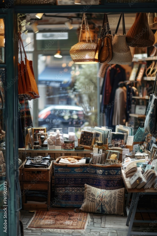 Poster A store with a wide variety of items on display. Great for showcasing retail products