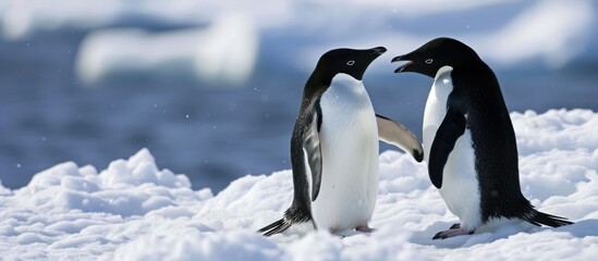 penguin portrait in winter