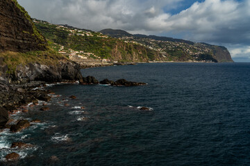Fototapeta na wymiar Coastline Ponta do Sol of Madeira Island, Portugal. Sunny day.