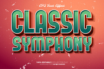 Classic Symphony Vibes Retro Vintage Editable text Effect Style