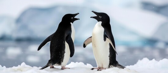 penguin portrait in winter
