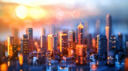 Detailed architectural model of a modern cityscape
