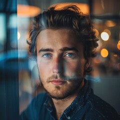 Fototapeta premium photography of a young entrepreneur with a determined expression the portrait image reflecting his ambition and drive to succeed in the business world