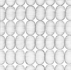 Drawing of oval in grey color on white background - 761505551