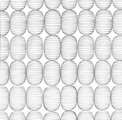 Poster de jardin Surréalisme Drawing of oval in grey color on white background
