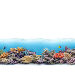 A beautiful underwater scene with a variety of fish and coral