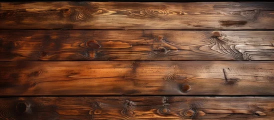 Foto op Plexiglas wooden table texture. brown planks as background top view © Dzikir