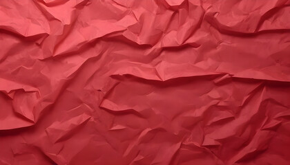red background and wallpaper by crumpled paper texture and free space - obrazy, fototapety, plakaty