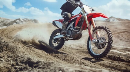 Obraz premium Motor cross riding over sand